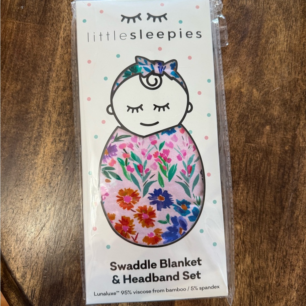 Little Sleepies Floral Swaddle & Headband Set